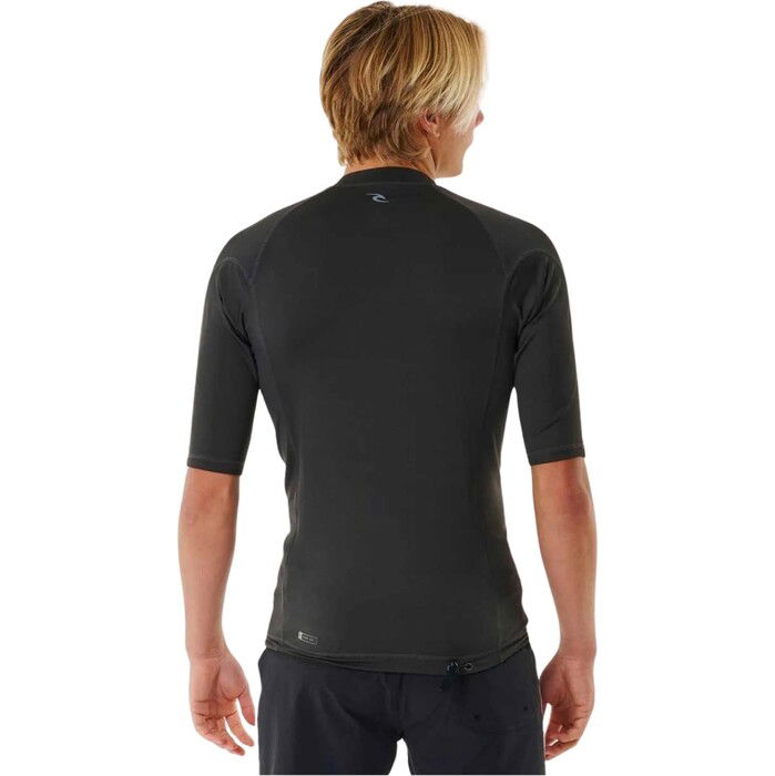 2024 Rip Curl Mens Stack UPF Perf Short Sleeve Rash Vest 149MRV - Washed Black